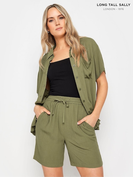 Grün - Long Tall Sally Shorts mit Crinkle-Effekt (N26747) | 29 €