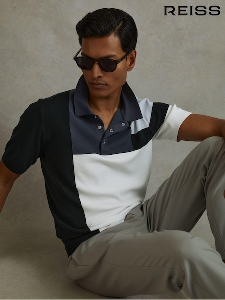Reiss Blue Multi Charge Colourblock Polo Shirt (N26748) | € 153