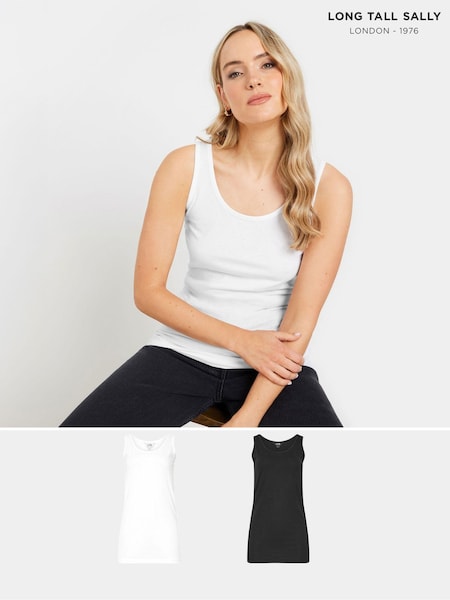 Long Tall Sally Black Vests 2 Pack (N26778) | 109 QAR