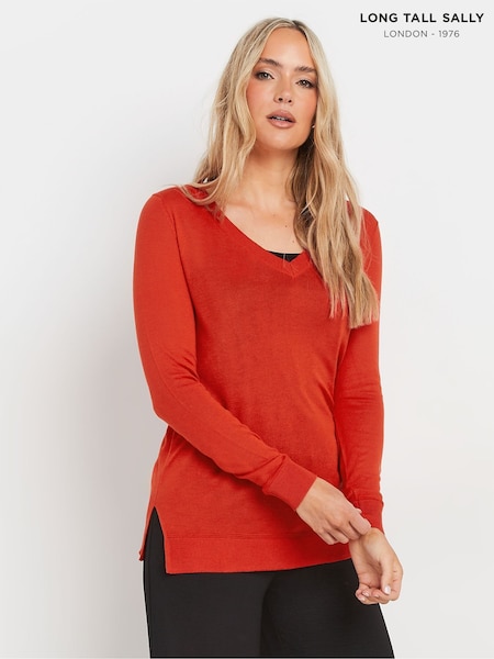 Long Tall Sally Red Knitted V-Neck Jumper (N26785) | 1,442 UAH