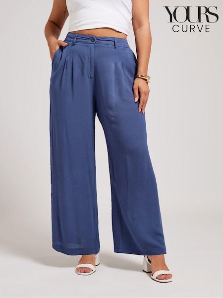 Yours Curve Blue Pleated Front Trousers (N26931) | 1,923 UAH