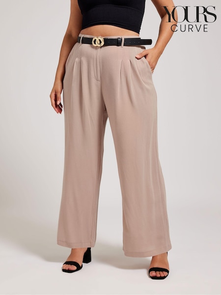 Yours Curve Pink Pleated Front Trousers (N26935) | €42