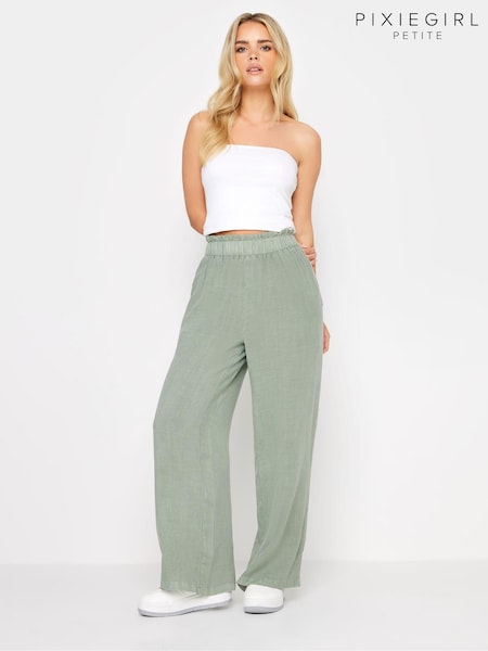 PixieGirl Petite Green Wide Leg Trousers (N26942) | €44