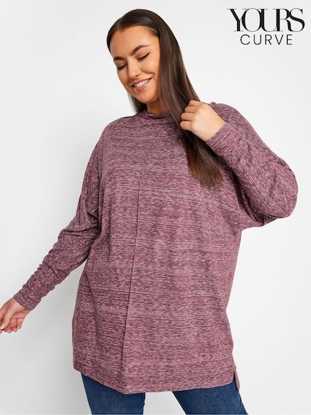 Yours Curve Red Charcoal Front Seam Soft Touch Jumper (N27051) | AED169