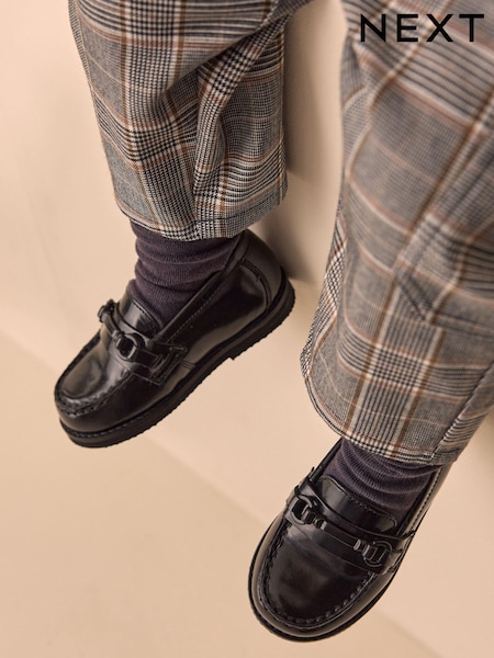 Black Leather Saddle Loafers (N27065) | €36 - €41