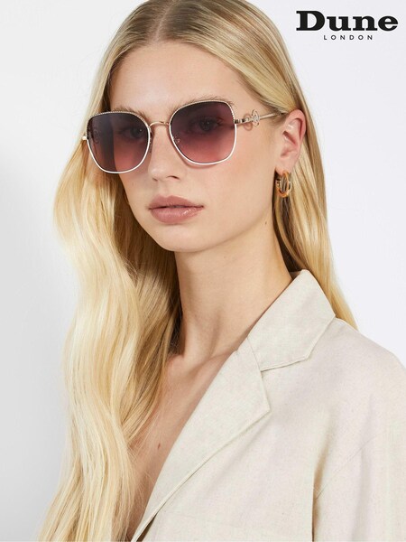 Dune London Gilded Twisted Metal Frame Sunglasses (N27196) | 335 LEI