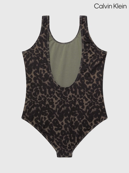 Calvin Klein Green Leopard Swimsuit (N27233) | €31