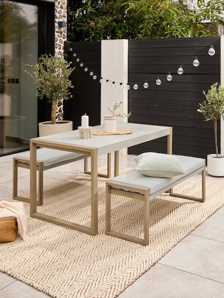 Natural Adelaide 4 Seater Dining Table and Bench Set (N27260) | €580