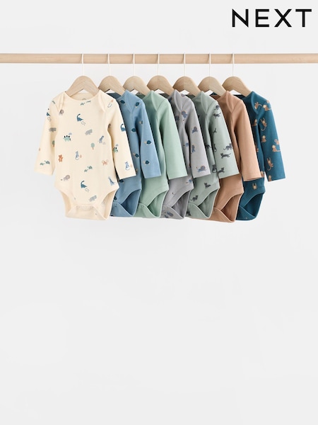 Teal Blue 7 Pack Baby Bodysuits (N27269) | CA$59 - CA$64