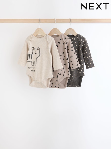 Neutral 3 Pack Baby Rib Bodysuits (N27276) | AED42 - AED49