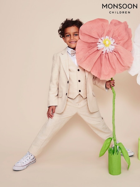 Monsoon Natural Smart Pocket Detail Cotton/Linen Mix Blazer (N27346) | €34 - €44