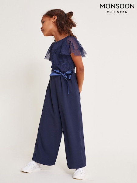 Monsoon Blue Amelia Embroidered Jumpsuit (N27386) | AED163 - AED177