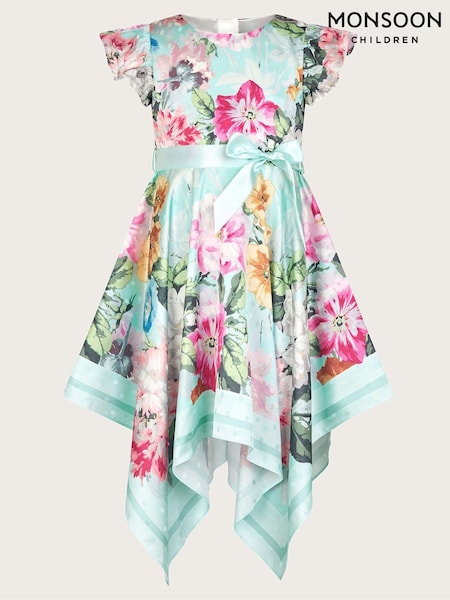 Monsoon Blue Scarf Bloom Dress (N27389) | €31 - €38