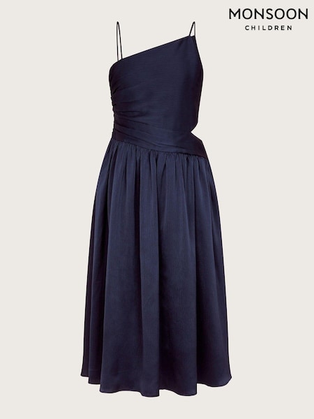 Monsoon Blue Satin Cut-Out Prom Dress (N27407) | 138 QAR - 151 QAR