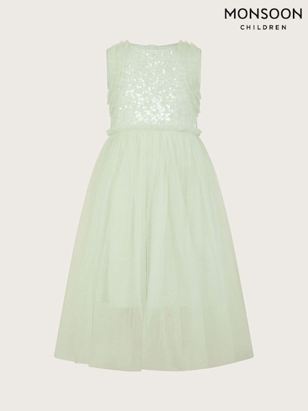 Зеленый - Monsoon Priscilla Sequin Ruffle Dress (N27416) | €26 - €28