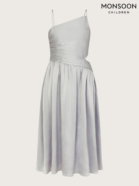 Monsoon Silver Satin Cut-Out Prom Dress (N27418) | 138 QAR - 151 QAR