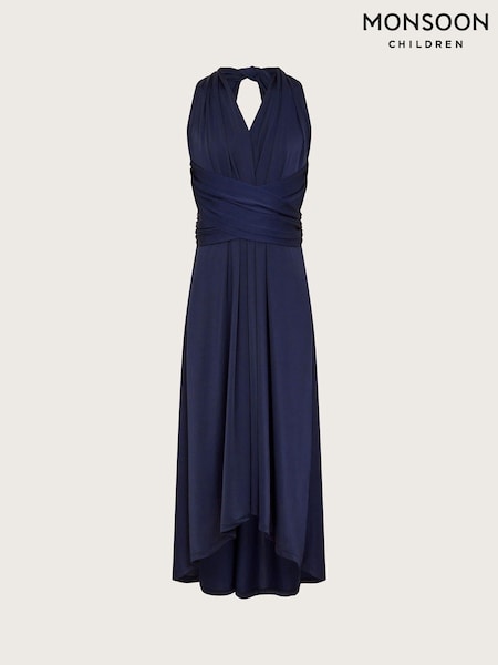 Monsoon Blue Tia Twist Front Prom Dress (N27425) | 287 QAR - 312 QAR