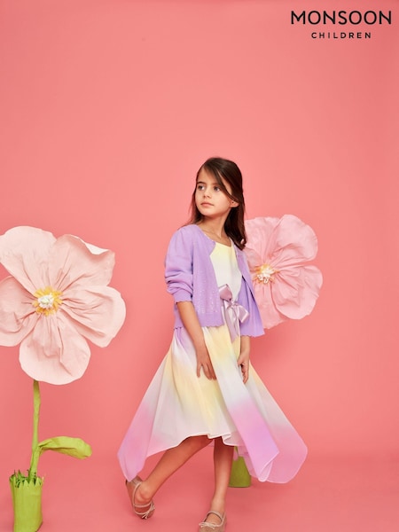 Monsoon Purple Ola Ombre Chiffon Dress (N27433) | € 31 - € 34