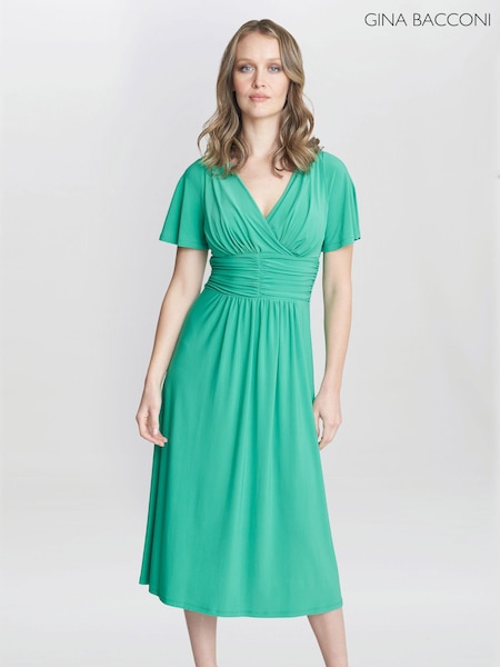 Gina Bacconi Green Frieda Jersey Print Dress (N27545) | €79