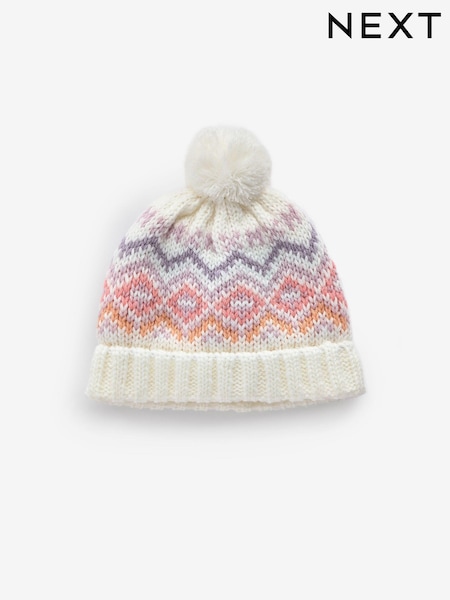 Light Pink Baby Pom Hat (0mths-2yrs) (N27697) | AED21