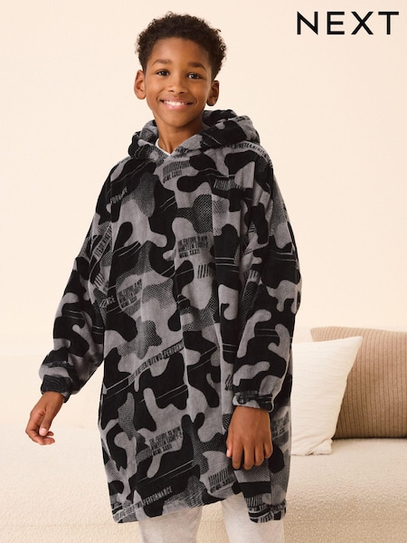 Grey Camouflage Fleece Hooded Blanket (3-16yrs) (N27758) | € 14 - € 20