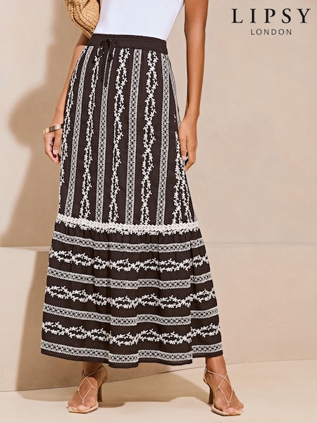 Lipsy Embroidered OneTier Maxi Skirt (N27824) | 208 LEI