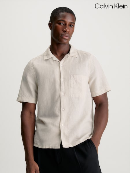 Calvin Klein Natural Linen Cuban Shirt (N27857) | €57