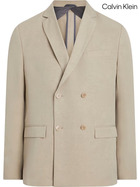 Calvin Klein Natural Linen Double Breasted Blazer (N27861) | €204