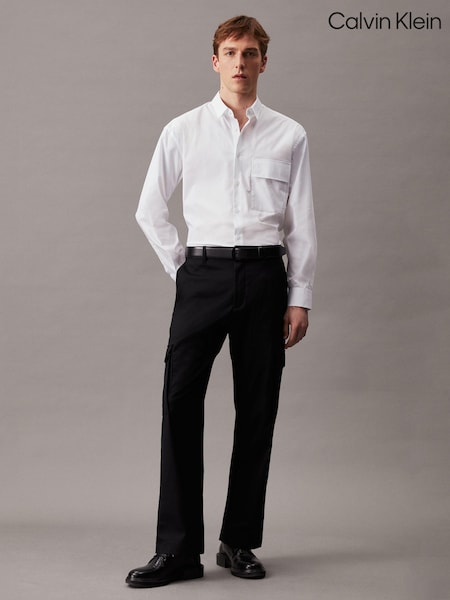 Calvin Klein Black Straight Cargo Trousers (N27911) | €79
