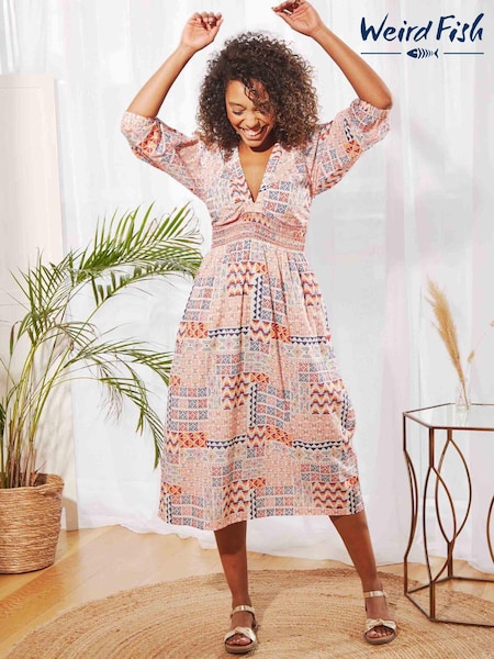 Weird Fish Kerina Organic Printed Cotton Maxi Dress (N28061) | €18