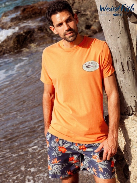 Weird Fish Blue Belukha Printed Swim Shorts (N28075) | €13