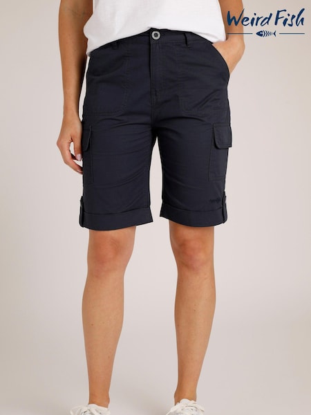 Weird Fish Blue Rhae Organic 100% Cotton Cargo Shorts (N28090) | €21