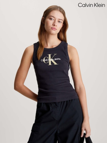 Calvin Klein Black Cropped 90s Vest (N28238) | €24