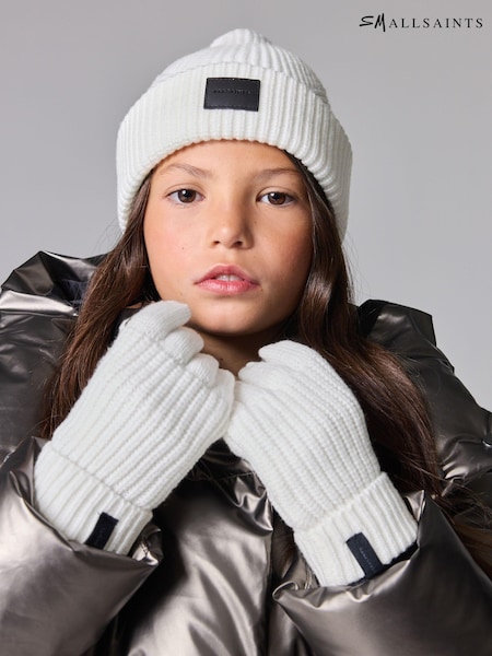 smALLSAINTS Cream Farren Beanie and Gloves Set (N28272) | ₪131