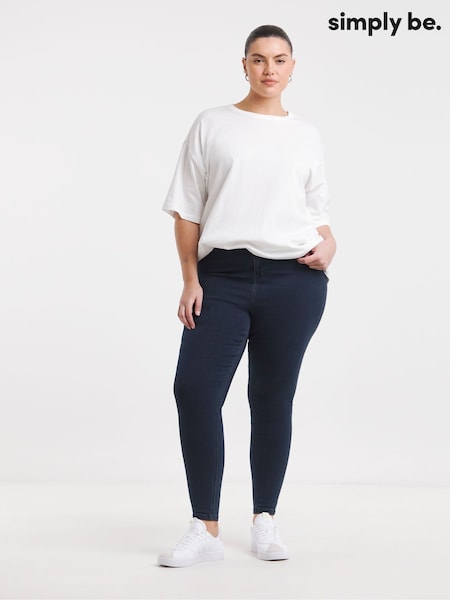 Albastru închis - Simply Be Talie înaltă Super Mulați/Elastici Blugi skinny (N28321) | 223 LEI
