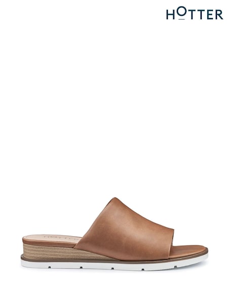 Hotter Brown Regular Kos Slip-Ons Sandals (N28470) | €32