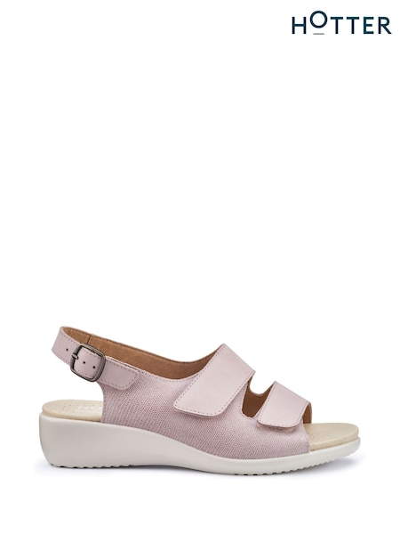 Hotter Pink Wide Fit Easy II Touch Fastening Buckle Sandals (N28525) | €113