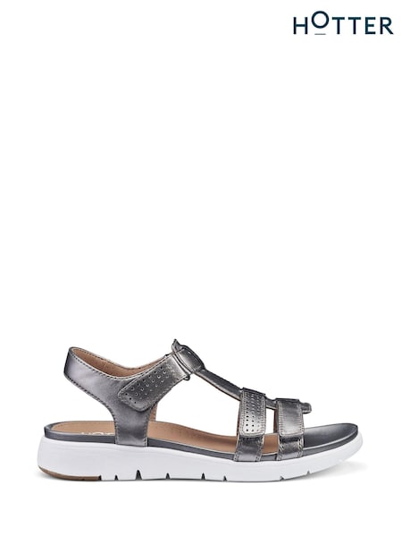 Hotter Silver Strive Touch Fastening Sandals (N28545) | €101