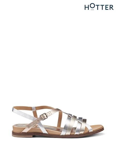 Hotter Silver Regular Fit Sienna Buckle Sandals (N28600) | €60