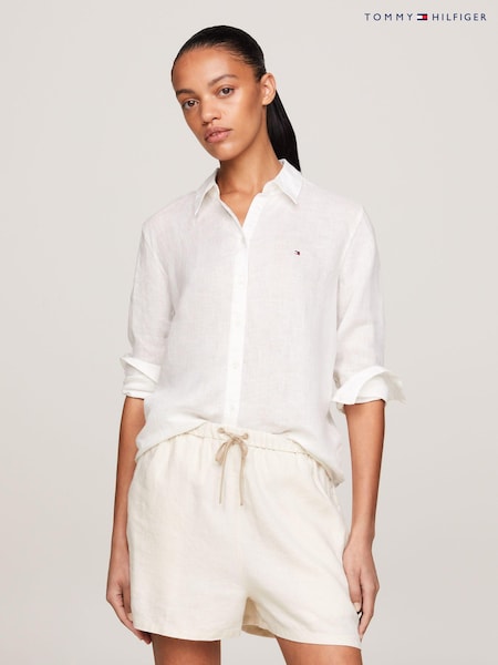 Tommy Hilfiger Cream 100% Linen Relaxed Shirt (N28628) | €70