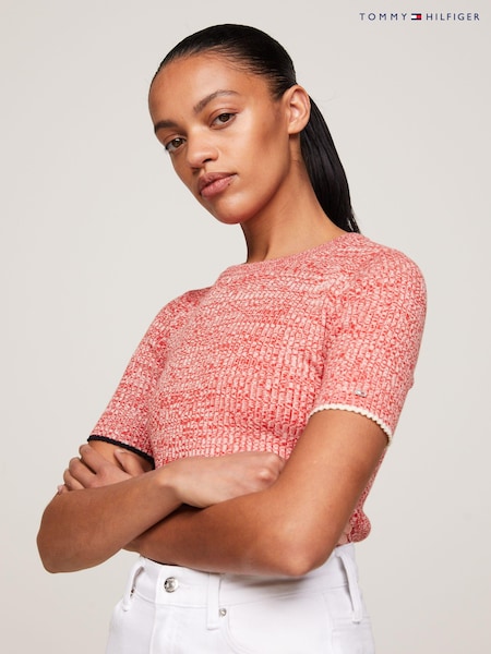 Tommy Hilfiger Red Marle Light Rib Sweater (N28667) | €72