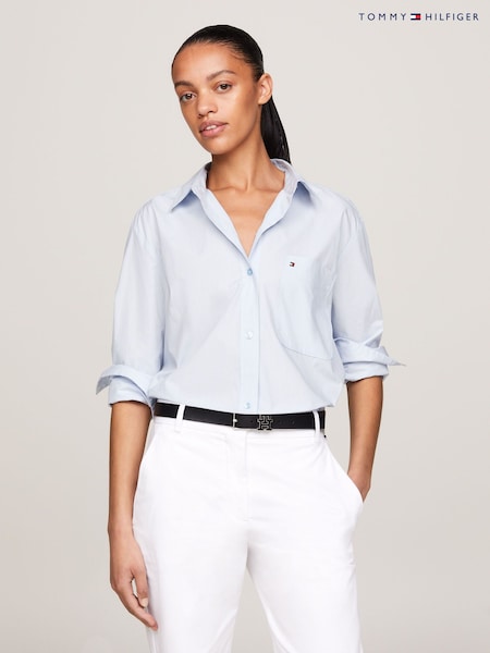 Tommy Hilfiger Blue Easy Fit Cotton Shirt (N28668) | OMR30