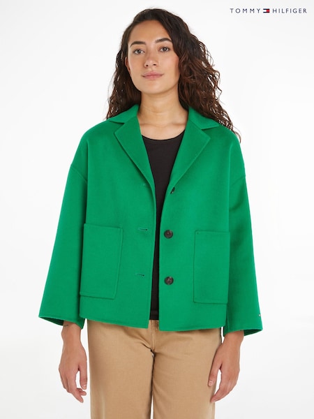 Tommy Hilfiger Green Wool Blend Cardi Jacket (N28708) | €147