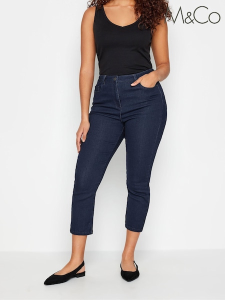 Albastru deschis - M&Co Mid Wash Crop Jeans (N28892) | 103 LEI