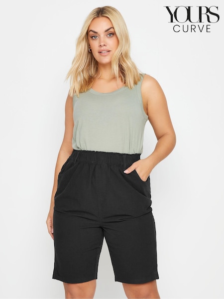 Yours Curve Black Cool 100% Cotton Shorts (N29007) | €31