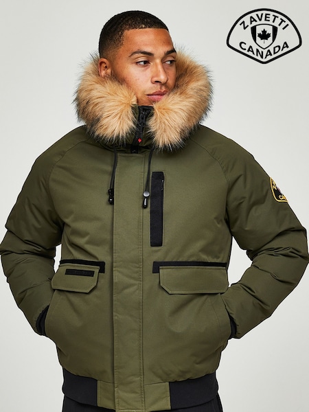 Verde - Zavetti Canada Mens Abelli 2.0 Cu glugă Bomber Jachetă (N29008) | 480 LEI