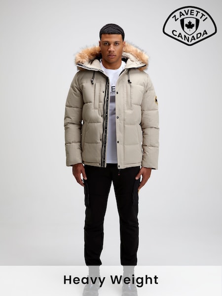 Zavetti Canada Mens Oshawa 2.0 Puffer Parka Jacket with Detachable Faux Fur (N29018) | €177