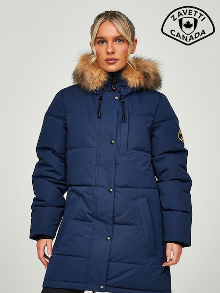 Dress Blue - Zavetti Canada Womens Goshawa Puffer Parka Jacket (N29073) | ‏654‏₪