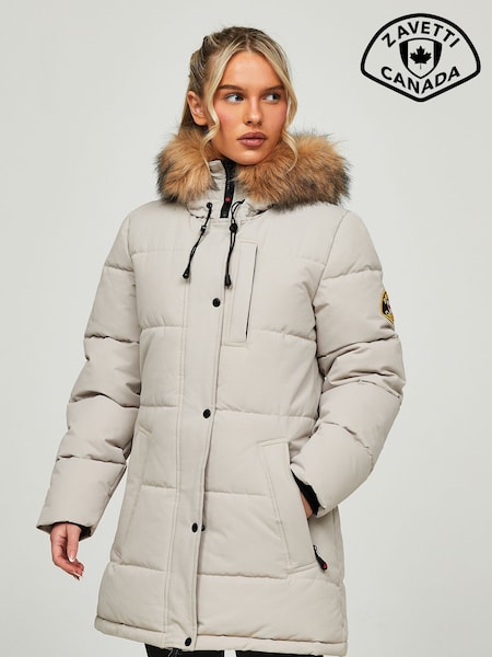 בז' - Zavetti Canada Womens Goshawa Puffer Parka Jacket (N29081) | ‏654‏₪