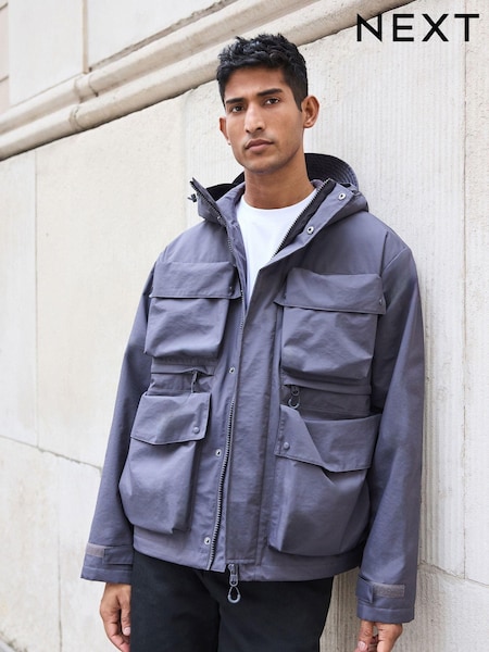 Slate Grey Waterproof Ripstop Technical 4 Pocket Jacket (N29130) | €39